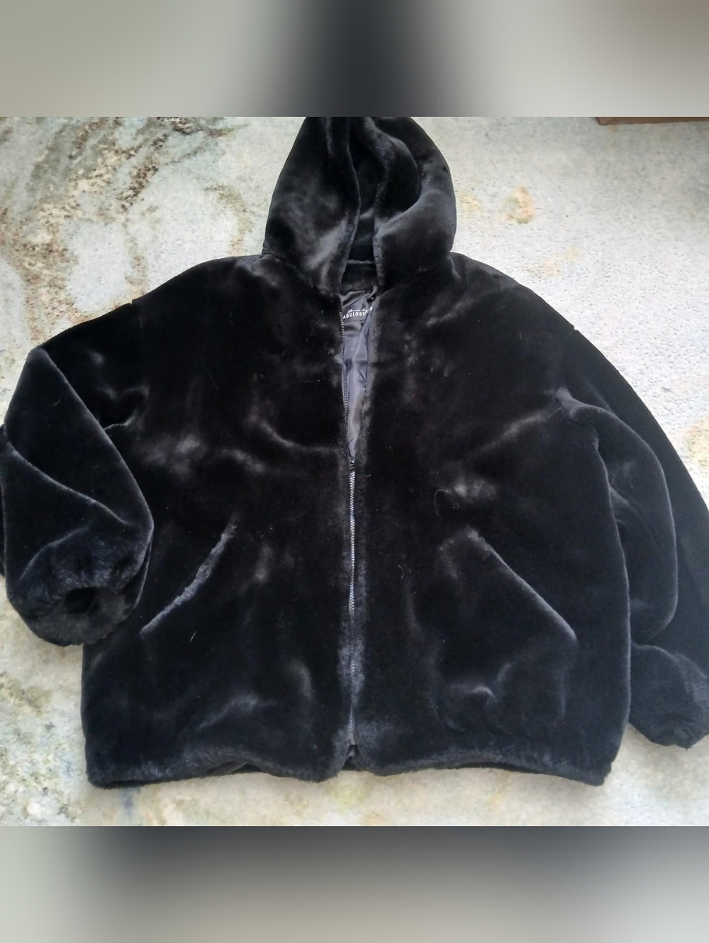 Vintage Faux Fur Zipup Hoodie